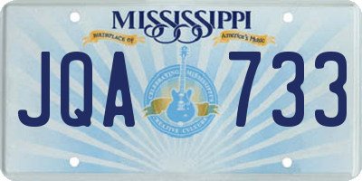 MS license plate JQA733