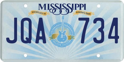 MS license plate JQA734