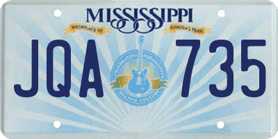 MS license plate JQA735