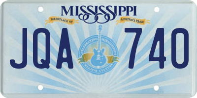 MS license plate JQA740