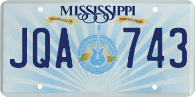 MS license plate JQA743