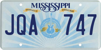 MS license plate JQA747