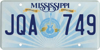 MS license plate JQA749