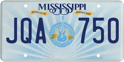MS license plate JQA750