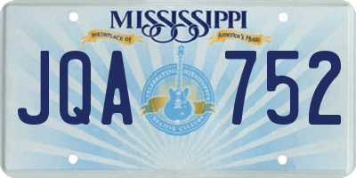 MS license plate JQA752