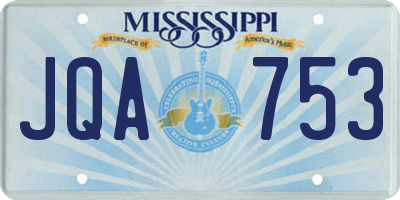 MS license plate JQA753