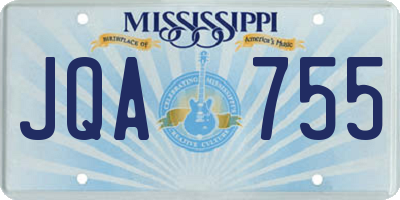 MS license plate JQA755