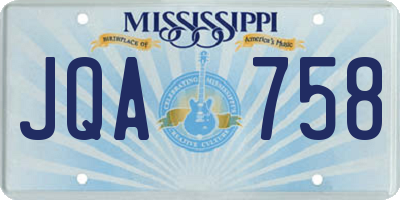 MS license plate JQA758