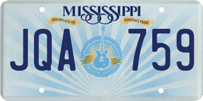 MS license plate JQA759