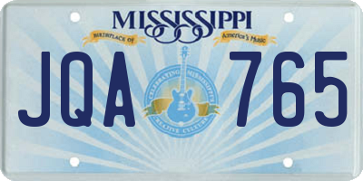 MS license plate JQA765