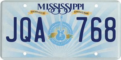 MS license plate JQA768
