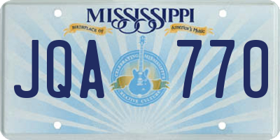 MS license plate JQA770