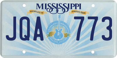MS license plate JQA773