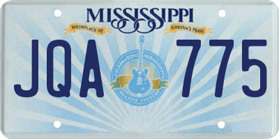 MS license plate JQA775