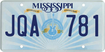 MS license plate JQA781