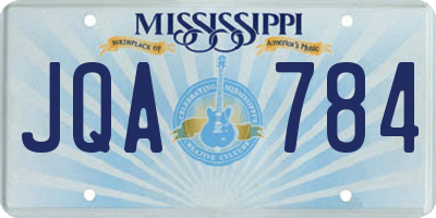 MS license plate JQA784
