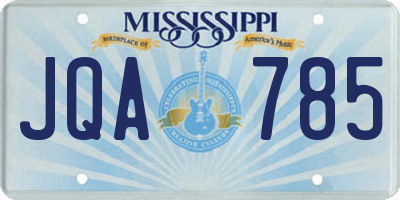 MS license plate JQA785