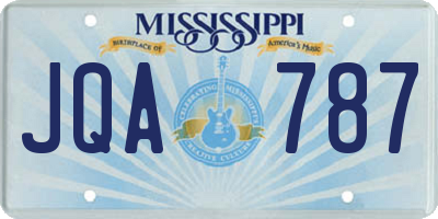 MS license plate JQA787