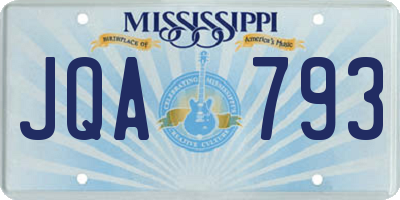 MS license plate JQA793
