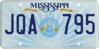MS license plate JQA795