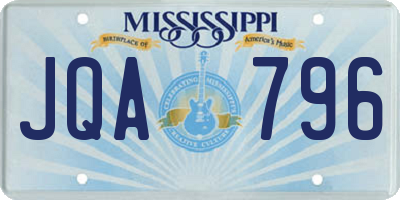 MS license plate JQA796