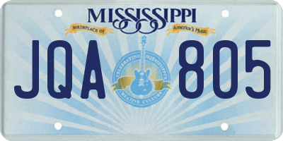 MS license plate JQA805