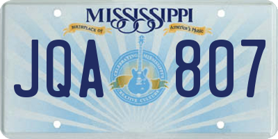 MS license plate JQA807