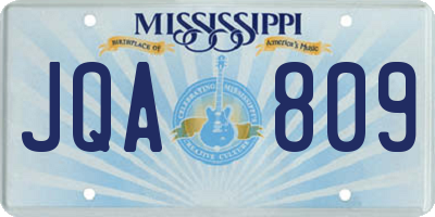 MS license plate JQA809