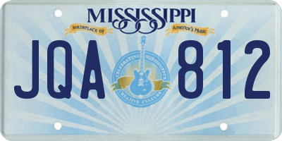 MS license plate JQA812
