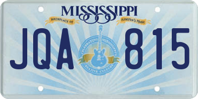 MS license plate JQA815