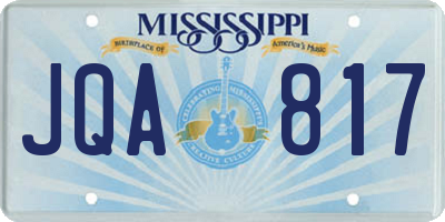 MS license plate JQA817