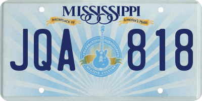 MS license plate JQA818