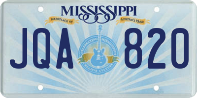 MS license plate JQA820