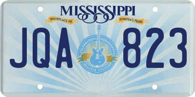 MS license plate JQA823