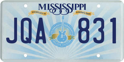 MS license plate JQA831
