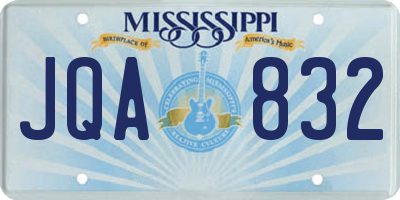 MS license plate JQA832