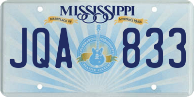 MS license plate JQA833