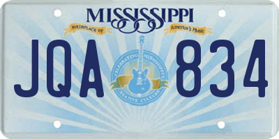 MS license plate JQA834