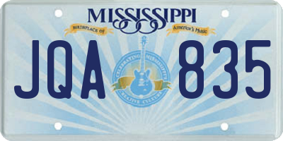 MS license plate JQA835