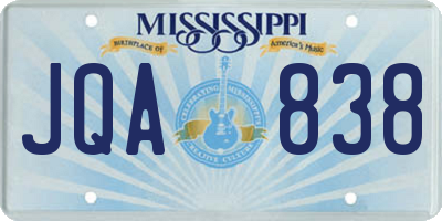 MS license plate JQA838