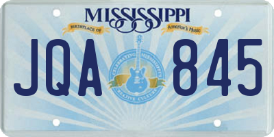 MS license plate JQA845