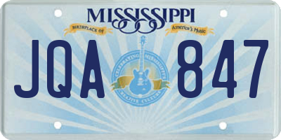 MS license plate JQA847