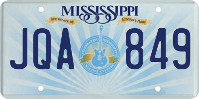 MS license plate JQA849