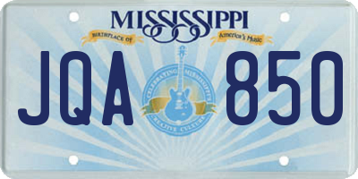 MS license plate JQA850