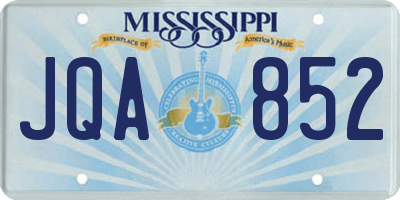 MS license plate JQA852