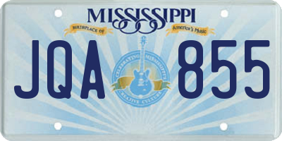 MS license plate JQA855