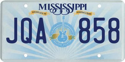 MS license plate JQA858