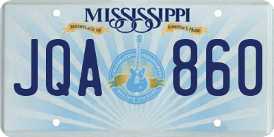 MS license plate JQA860