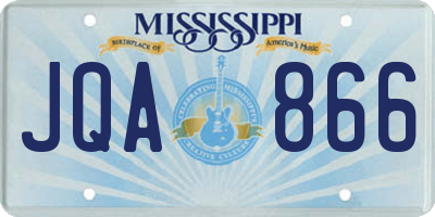 MS license plate JQA866