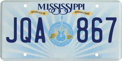 MS license plate JQA867